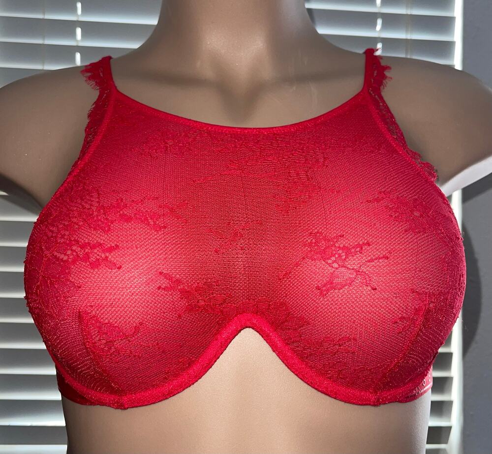 36D VICTORIA'S SECRET RED LACE CAMI BRA